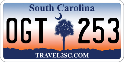 SC license plate OGT253