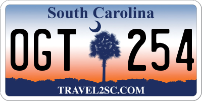 SC license plate OGT254