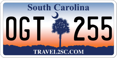 SC license plate OGT255