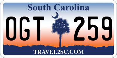 SC license plate OGT259