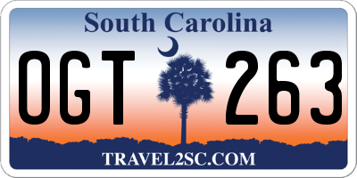 SC license plate OGT263
