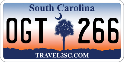 SC license plate OGT266