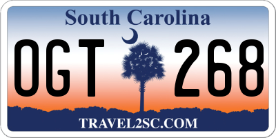 SC license plate OGT268