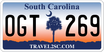 SC license plate OGT269