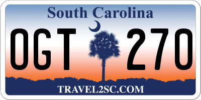 SC license plate OGT270