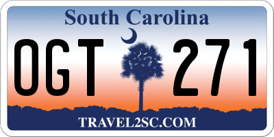 SC license plate OGT271