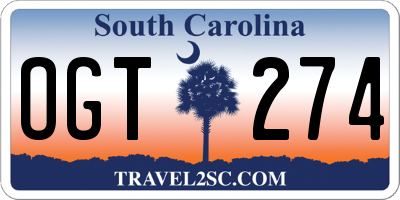 SC license plate OGT274