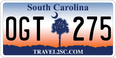 SC license plate OGT275