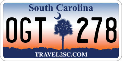 SC license plate OGT278