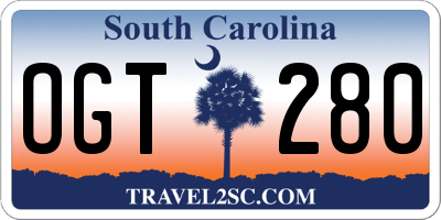 SC license plate OGT280