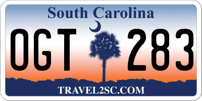 SC license plate OGT283