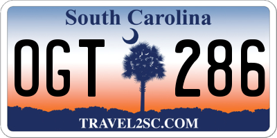 SC license plate OGT286
