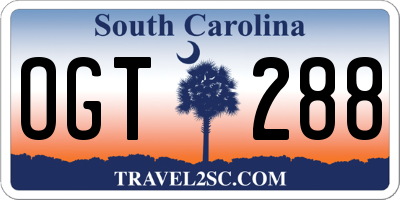 SC license plate OGT288
