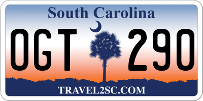 SC license plate OGT290