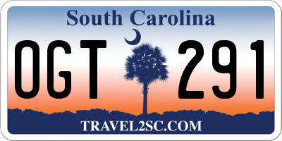 SC license plate OGT291