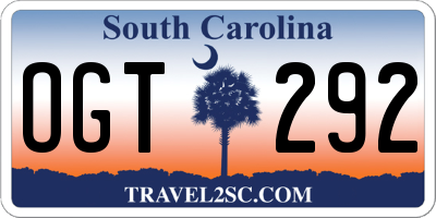 SC license plate OGT292