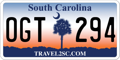 SC license plate OGT294