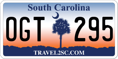 SC license plate OGT295