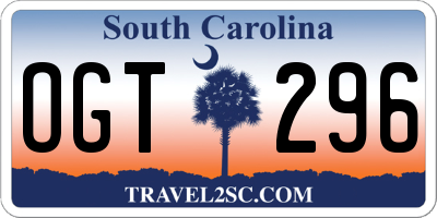 SC license plate OGT296