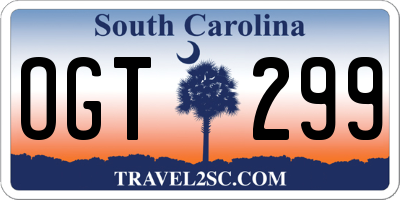 SC license plate OGT299