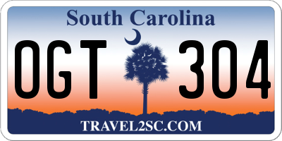 SC license plate OGT304