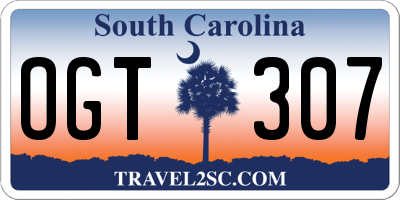 SC license plate OGT307