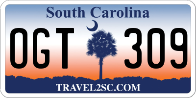 SC license plate OGT309
