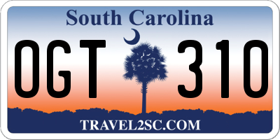 SC license plate OGT310