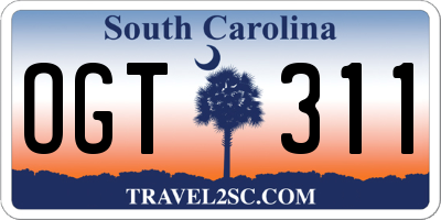 SC license plate OGT311