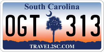 SC license plate OGT313