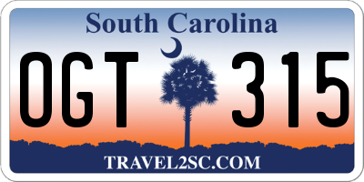 SC license plate OGT315