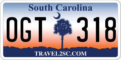 SC license plate OGT318