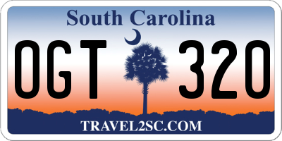 SC license plate OGT320