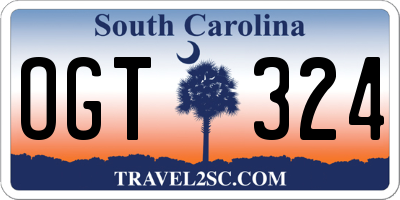SC license plate OGT324