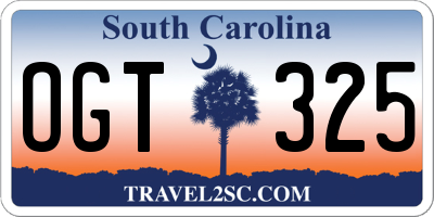SC license plate OGT325