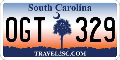 SC license plate OGT329
