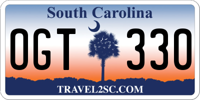 SC license plate OGT330
