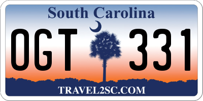 SC license plate OGT331