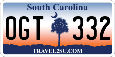 SC license plate OGT332