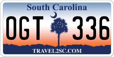 SC license plate OGT336