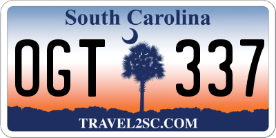 SC license plate OGT337