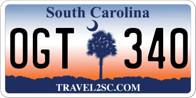 SC license plate OGT340