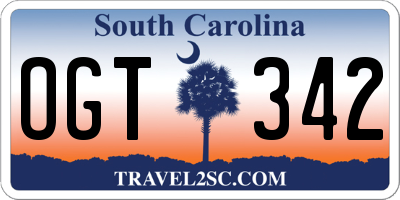 SC license plate OGT342