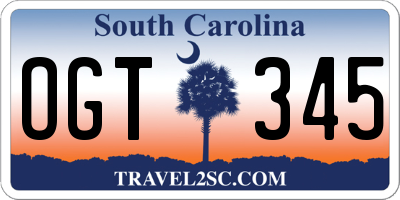 SC license plate OGT345