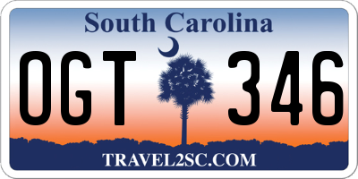 SC license plate OGT346