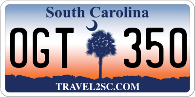 SC license plate OGT350