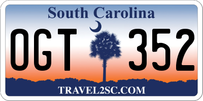 SC license plate OGT352
