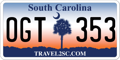 SC license plate OGT353