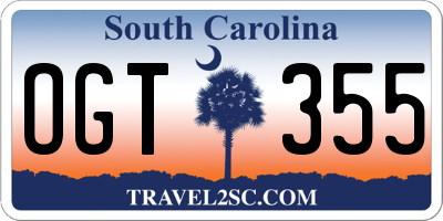SC license plate OGT355