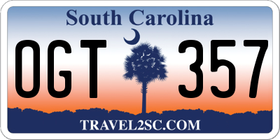 SC license plate OGT357
